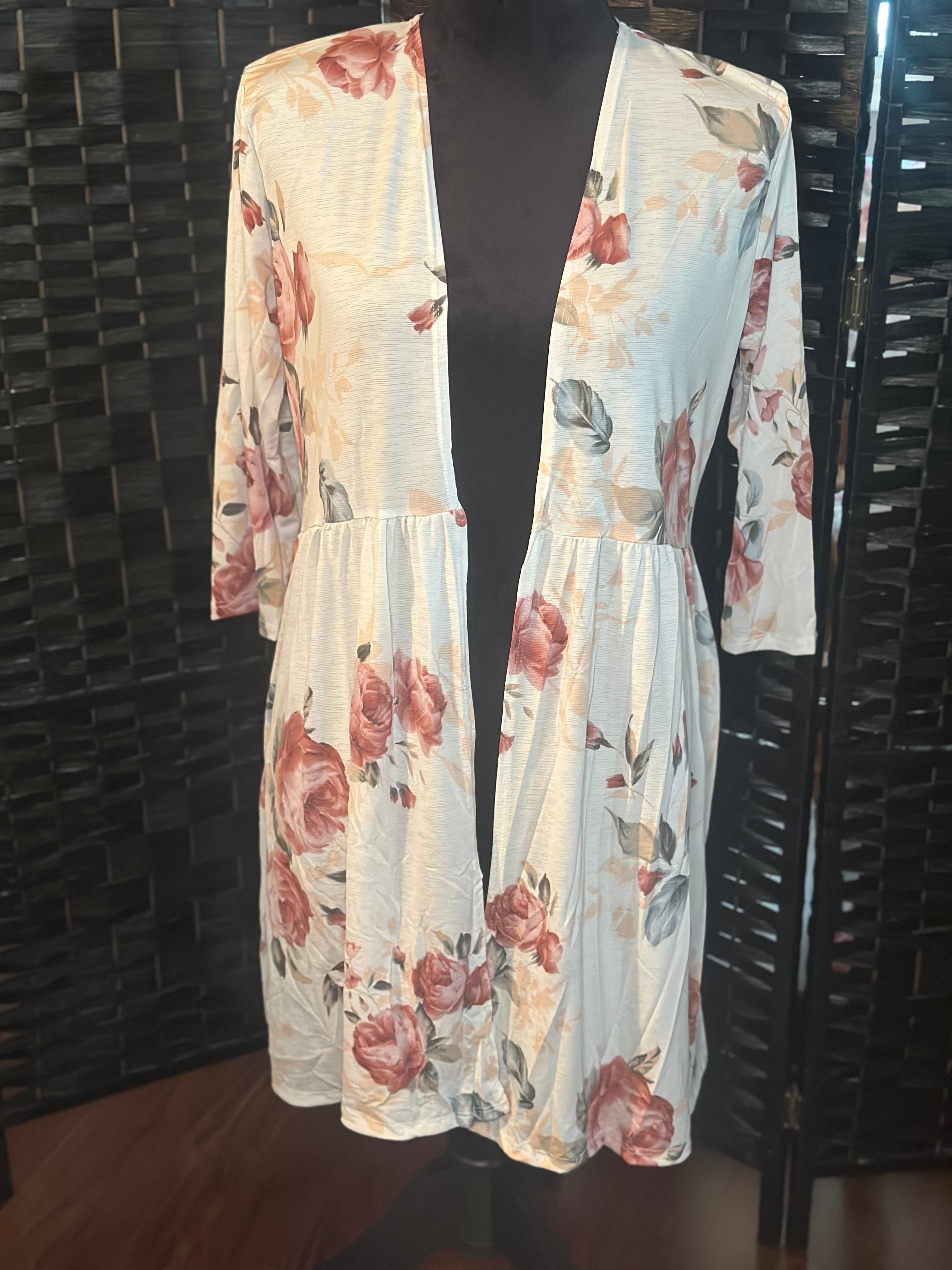 White Floral Cardigan