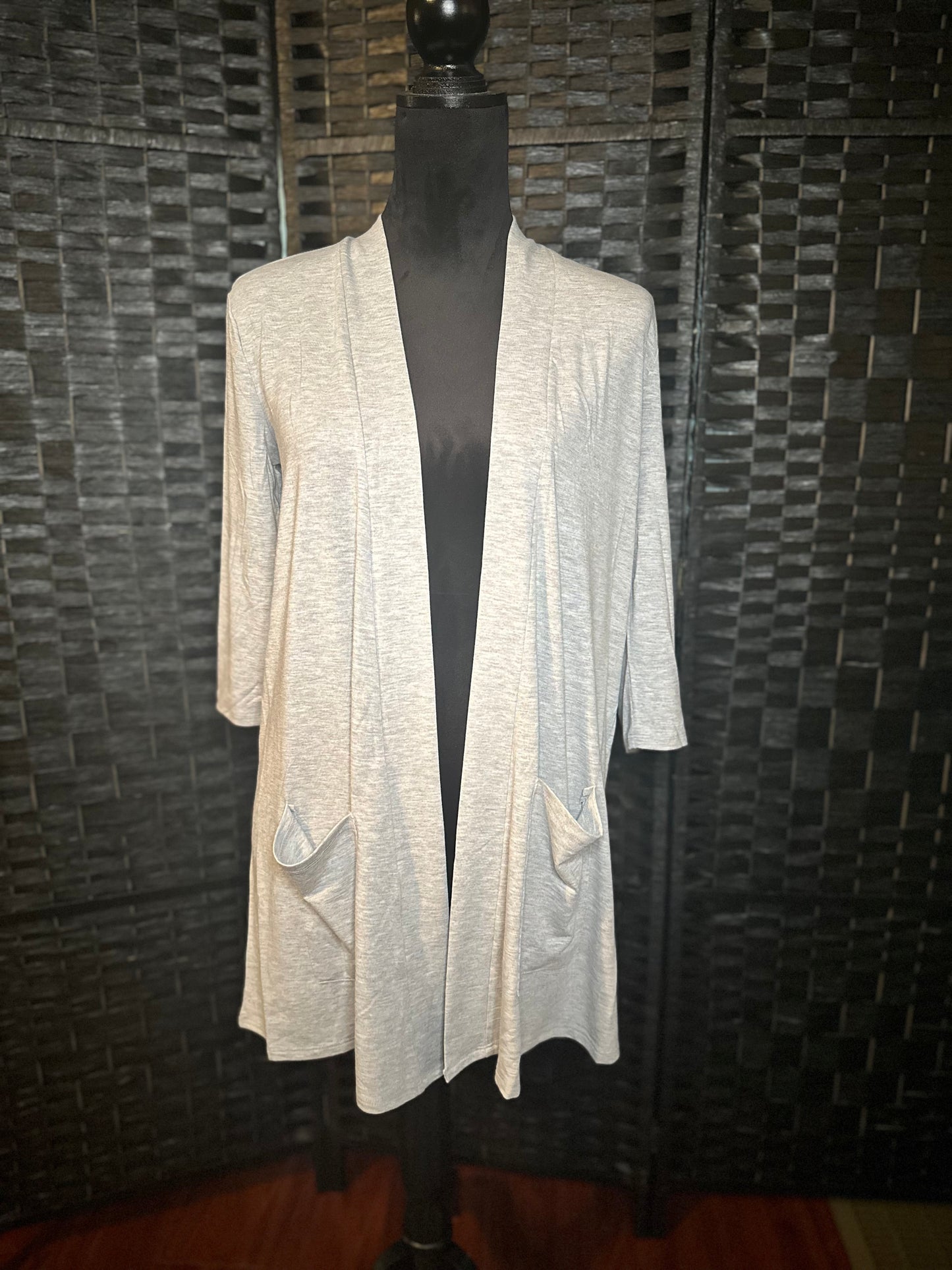 3/4 SLEEVE OPEN CARDIGAN