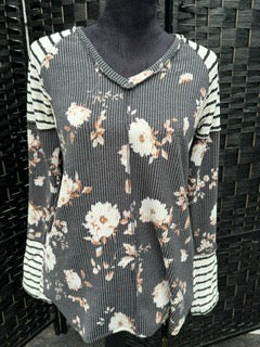 Floral Striped Long Sleeve