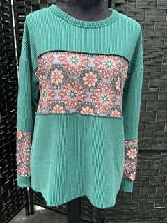 Green Abstract Long Sleeve