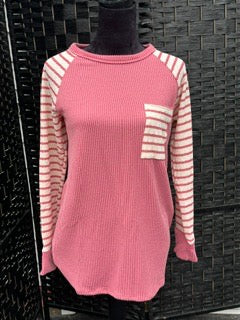 Mauve Striped Long Sleeve