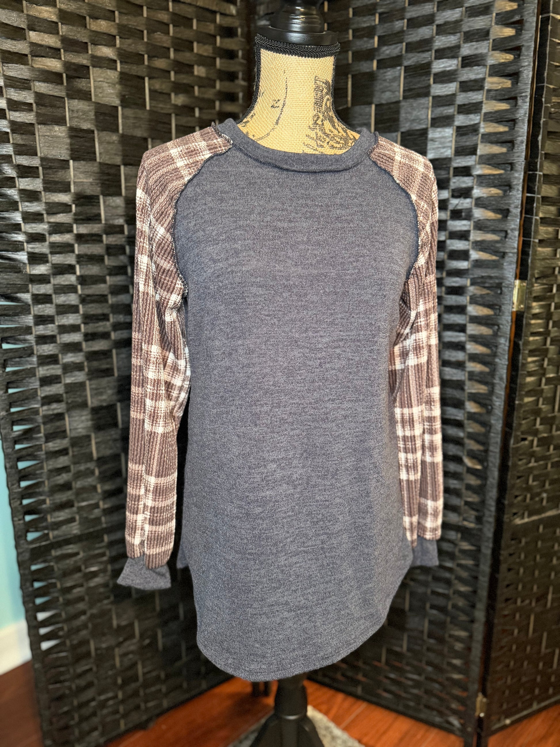 Charcoal Plaid Long Sleeve