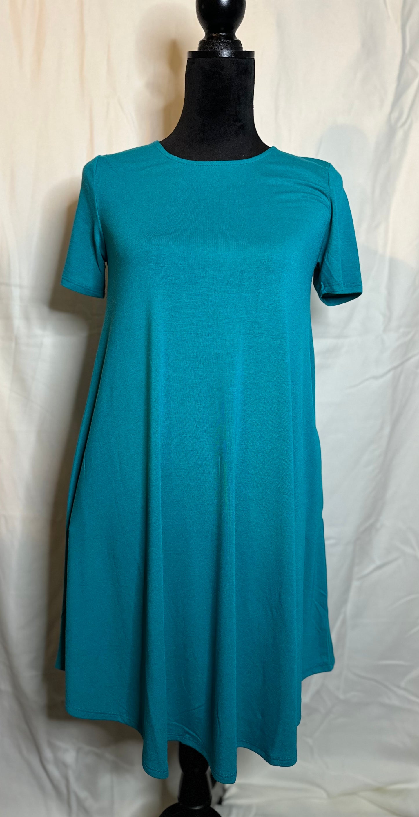 SHORT SLEEVE A-LINE DRESS