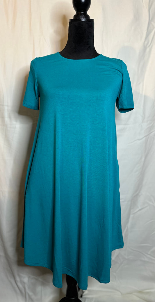 SHORT SLEEVE A-LINE DRESS