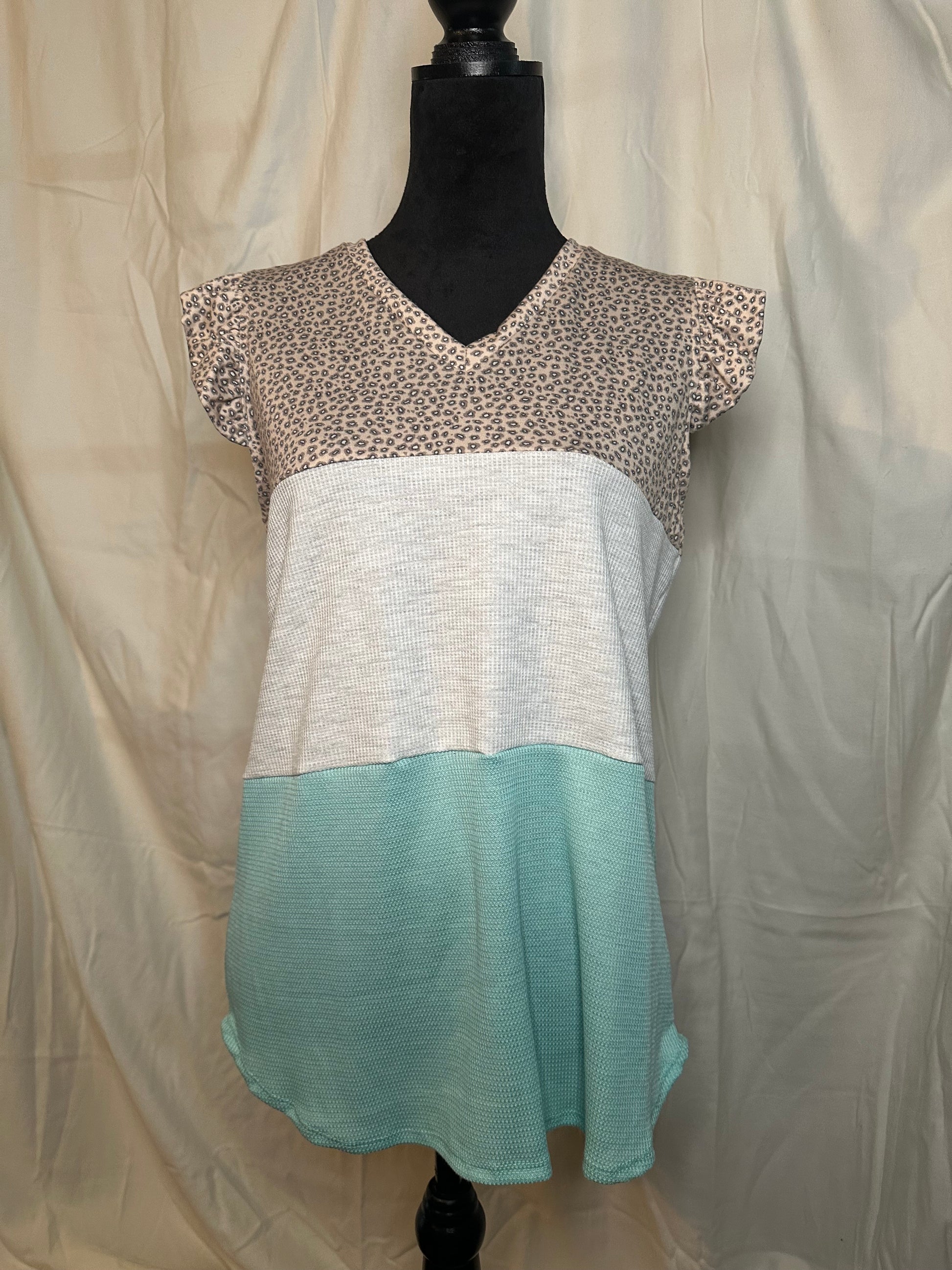 Green tri color top