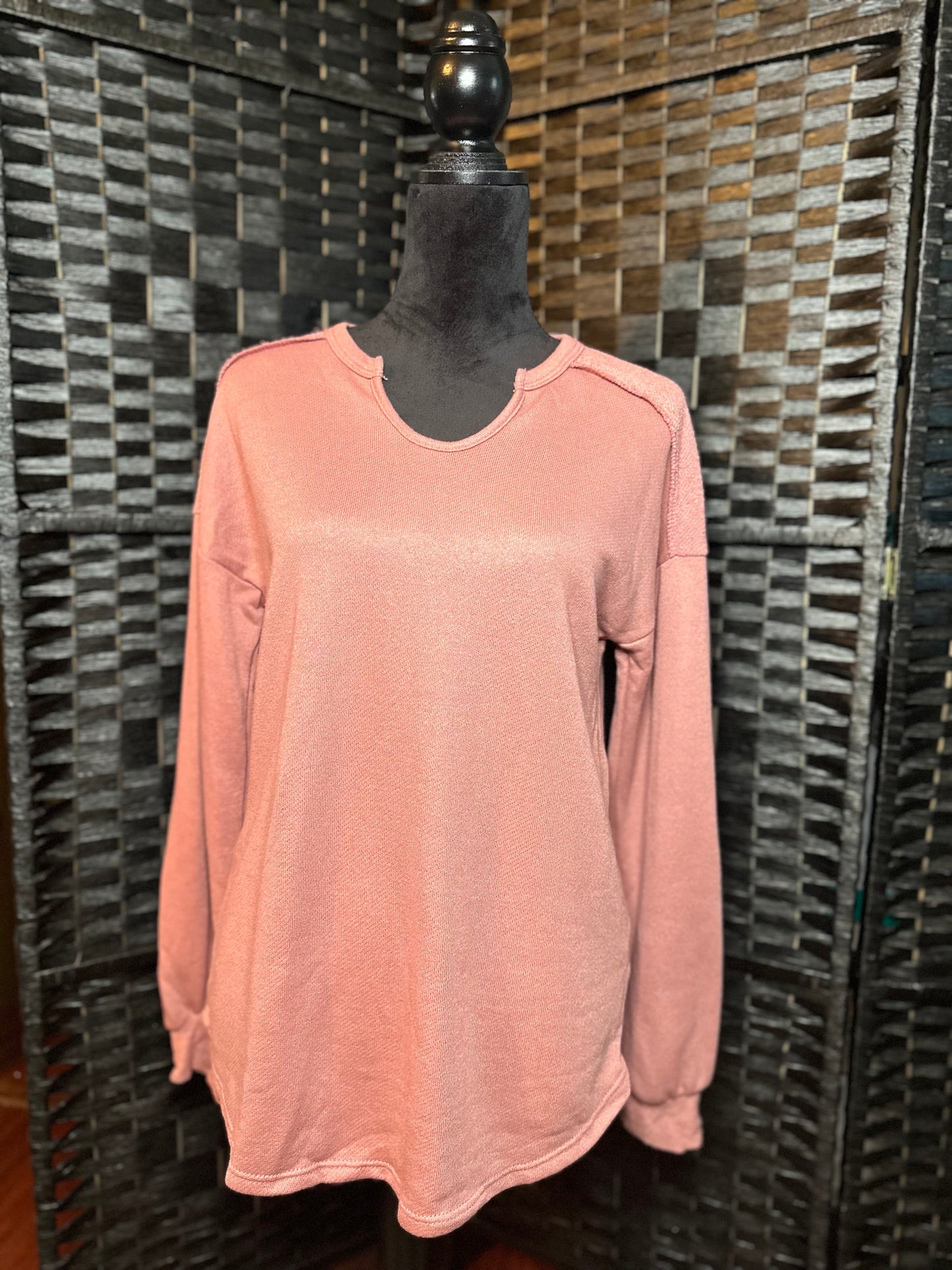 Mauve Puff Sleeve Hoodie