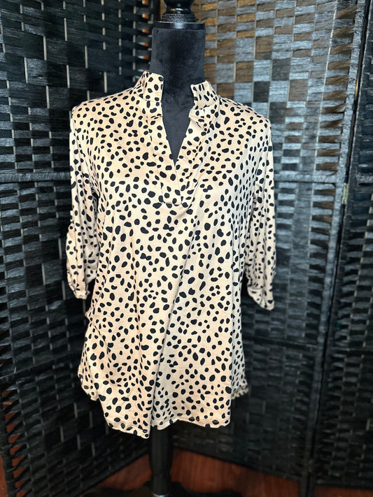 3/4 Sleeve Animal Print Top